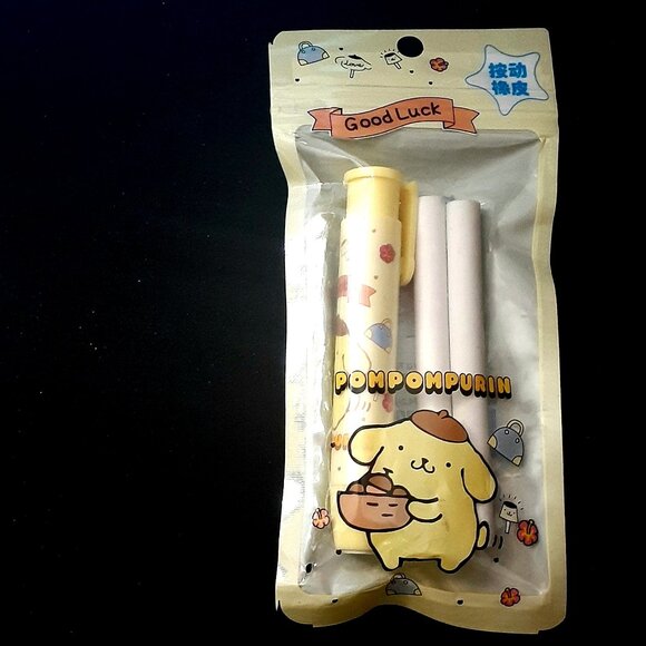 NEW!! Retractable Push Eraser Pompompurin - Cute Sanrio - with 2 Refills. - Picture 4 of 4